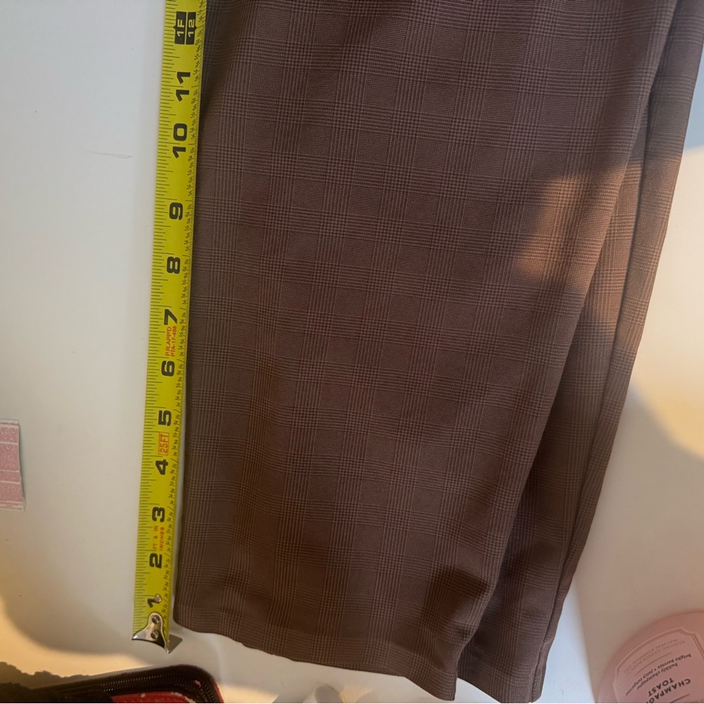 ATHLETA Women's Size 4 Skyline High Waisted Pants Brown Plaid Comfort Dress Pant - Picture 14 of 15
